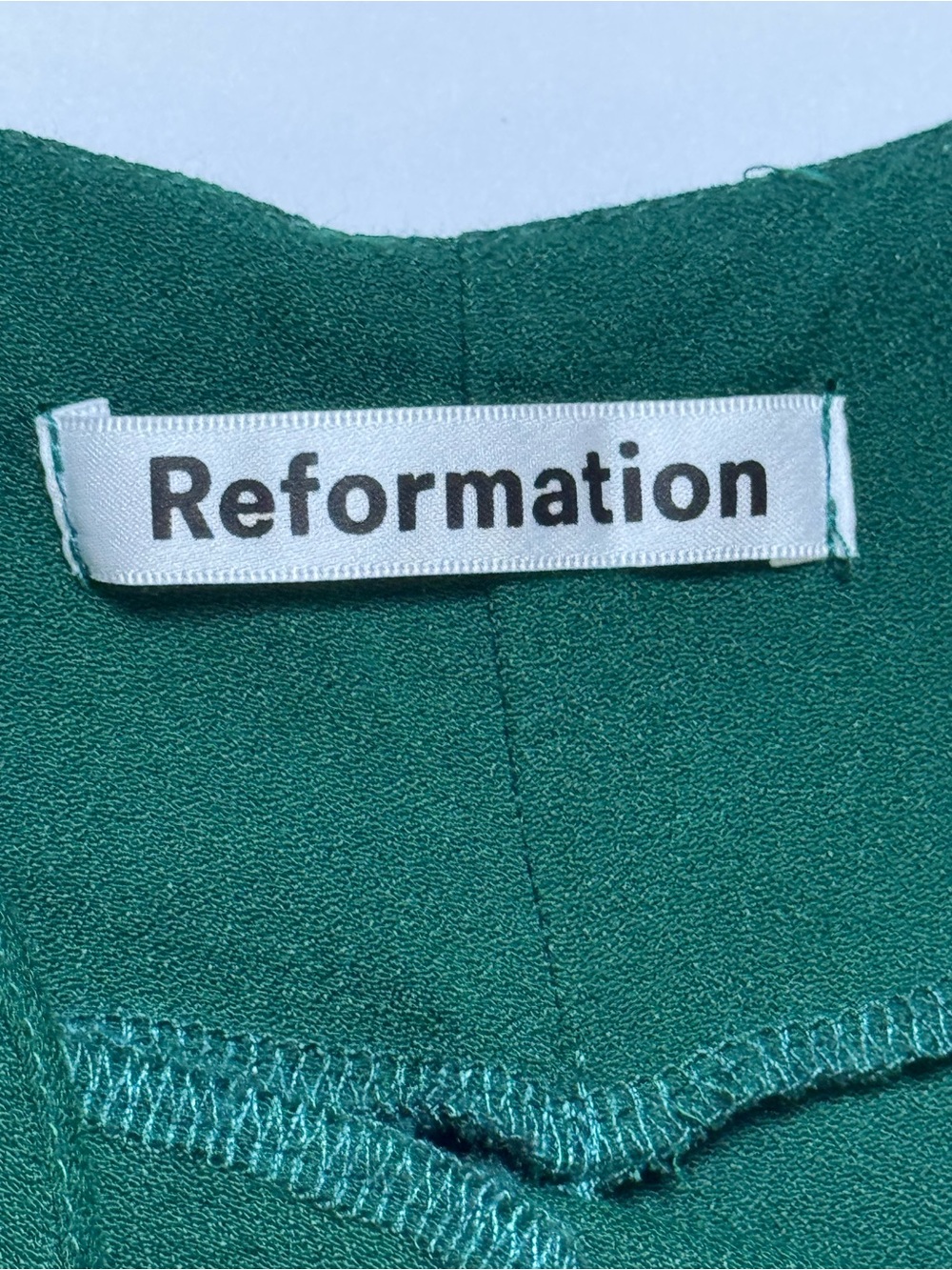 Reformation Emerald Green Crimini Dress Adjustable Spaghetti Straps Slit Size 8 - Picture 6 of 8